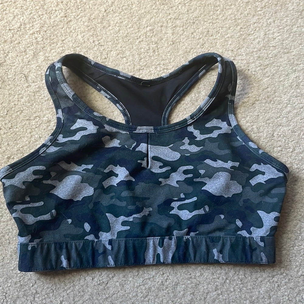 Fabletics camo, keyhole sports bra
